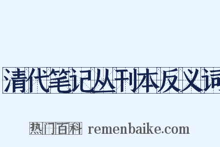 清代笔记丛刊本反义词是什么意思的图片